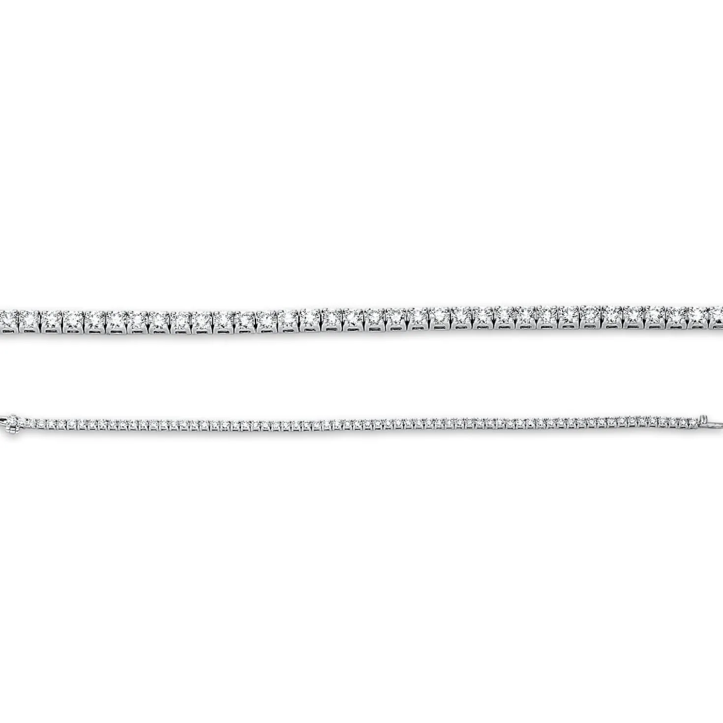Armband aus 750 Gold Weißgold 68 Brillanten 3,01ct TW-SI L:18cm 4er-Krappe