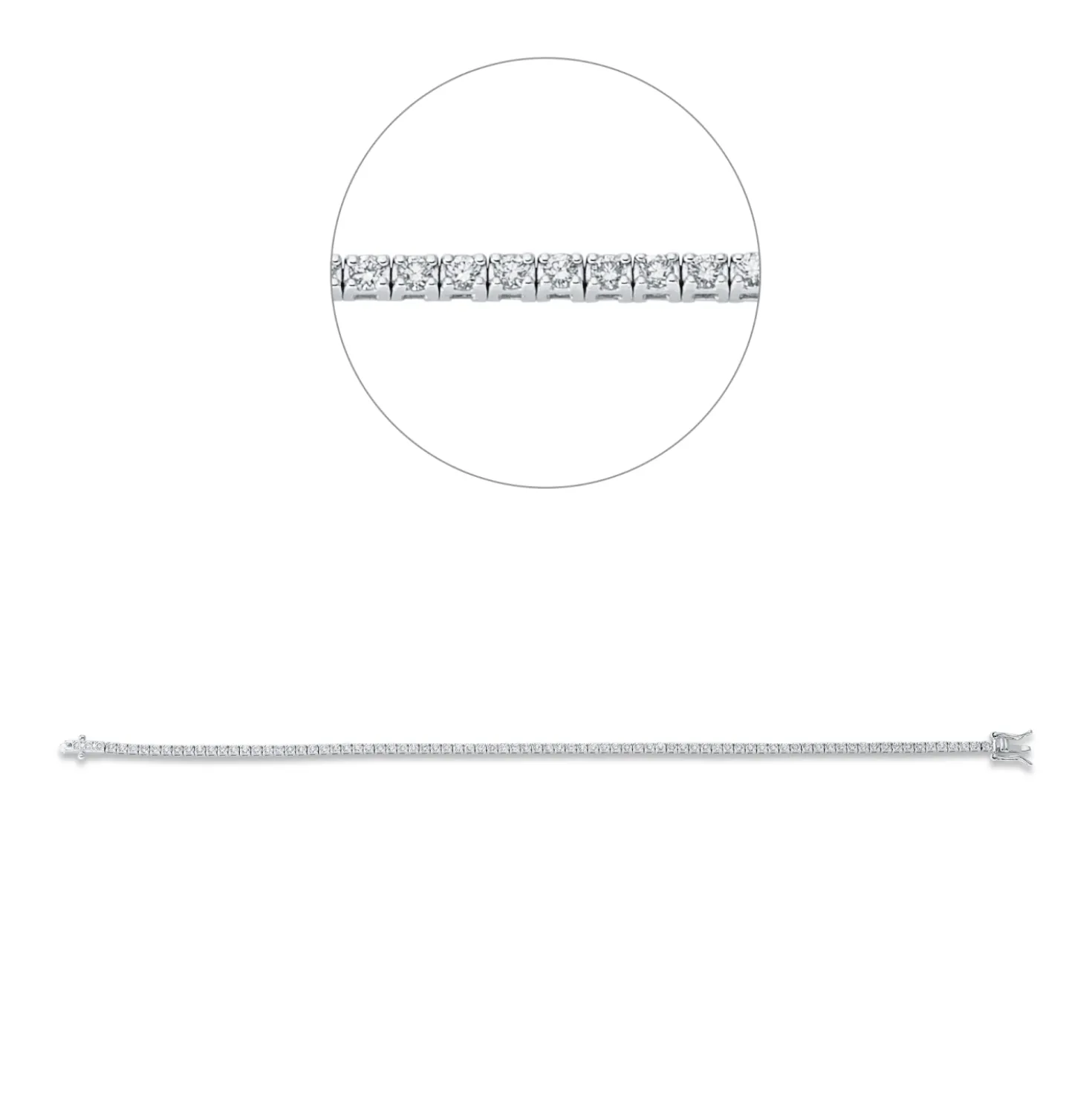 Armband aus 750 Gold Weißgold 82 Brillanten 1,31ct TW-SI L:18cm 4er-Krappe