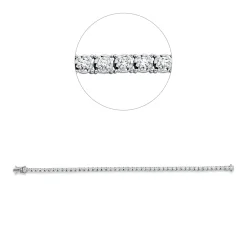 Armband aus 750 Gold Weißgold 48 Brillanten 2,41ct TW-VSI B:3,4mm L:18cm