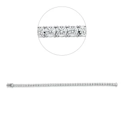 Armband aus 750 Gold Weißgold 43 Brillanten 3,4ct TW-VSI B:3,9mm L:18cm