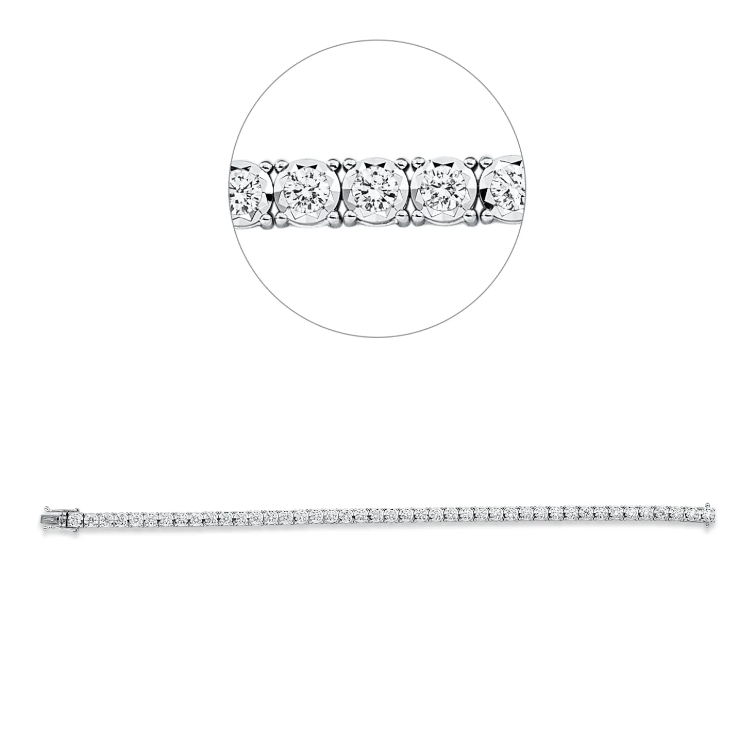 Armband aus 750 Gold Weißgold 43 Brillanten 3,4ct TW-VSI B:3,9mm L:18cm