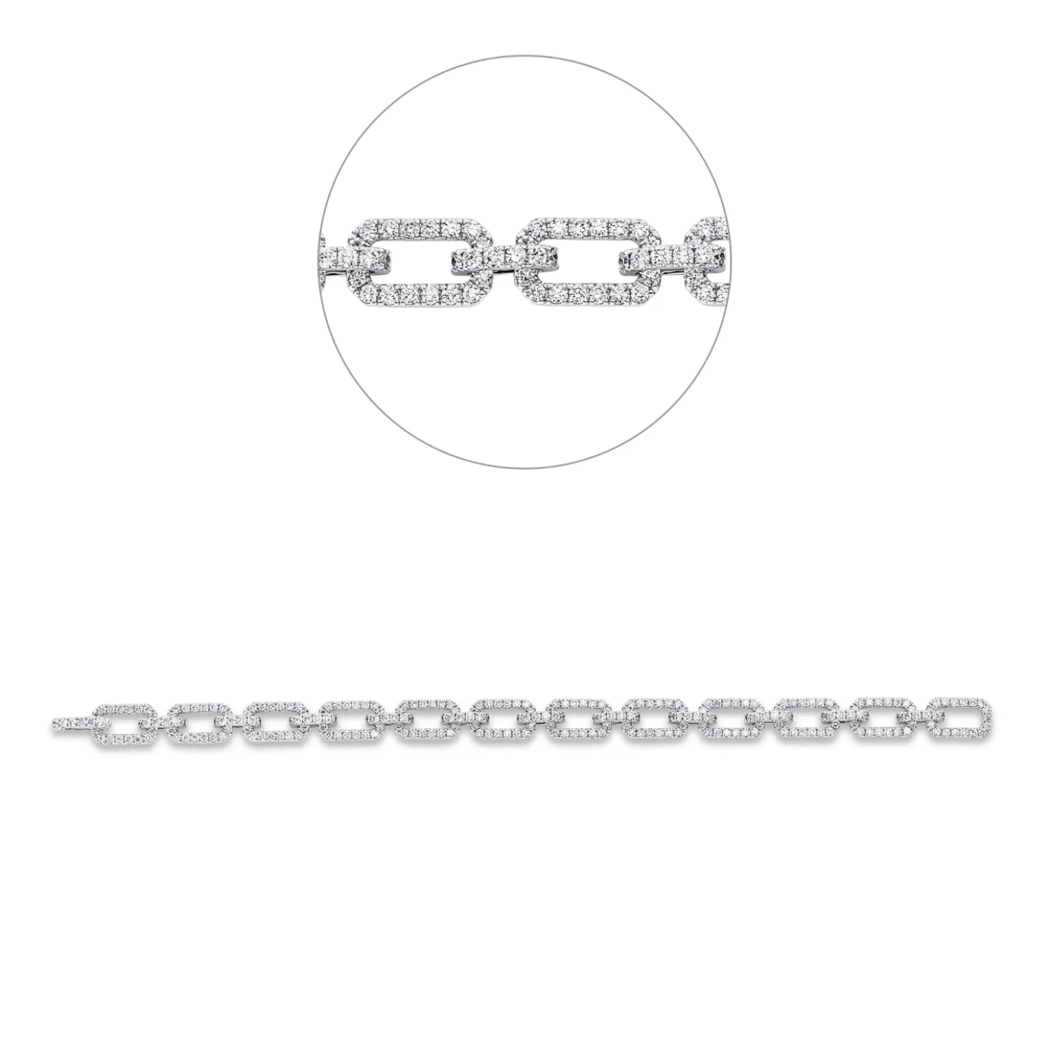 Armband aus 750 Gold Weißgold 265 Brillanten 5,1ct TW-VSI L:18cm