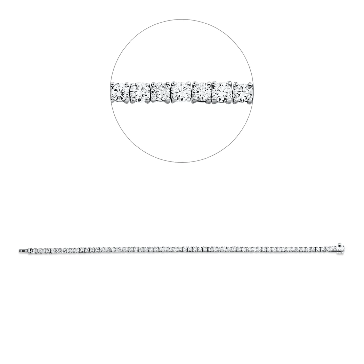 Armband aus 750 Gold Weißgold 64 Brillanten 4,1ct TW-VSI L:17cm