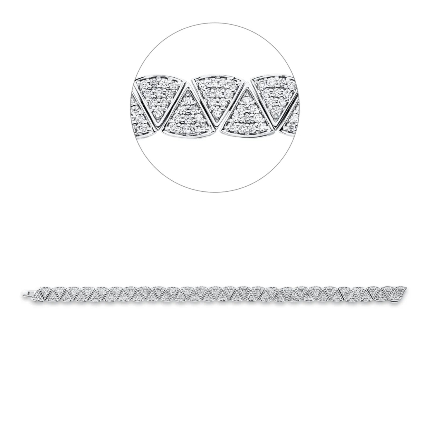 Armband aus 750 Gold Weißgold 520 Brillanten 2,6ct TW-VSI L:18,4cm