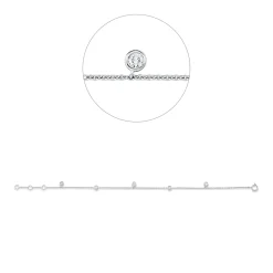 Armband aus 750 Gold Weißgold 5 Brillanten 0,27ct W-SI B:4,6mm L:17,5cm Zarge