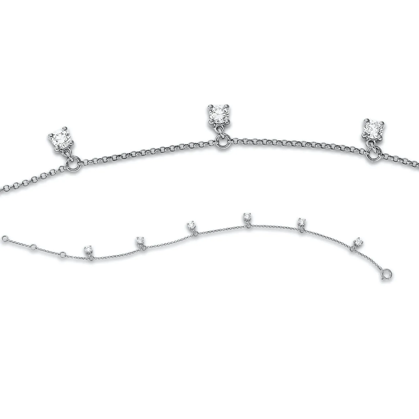 Armband aus 750 Gold Weißgold 6 Brillanten 0,57ct W-SI L:18cm