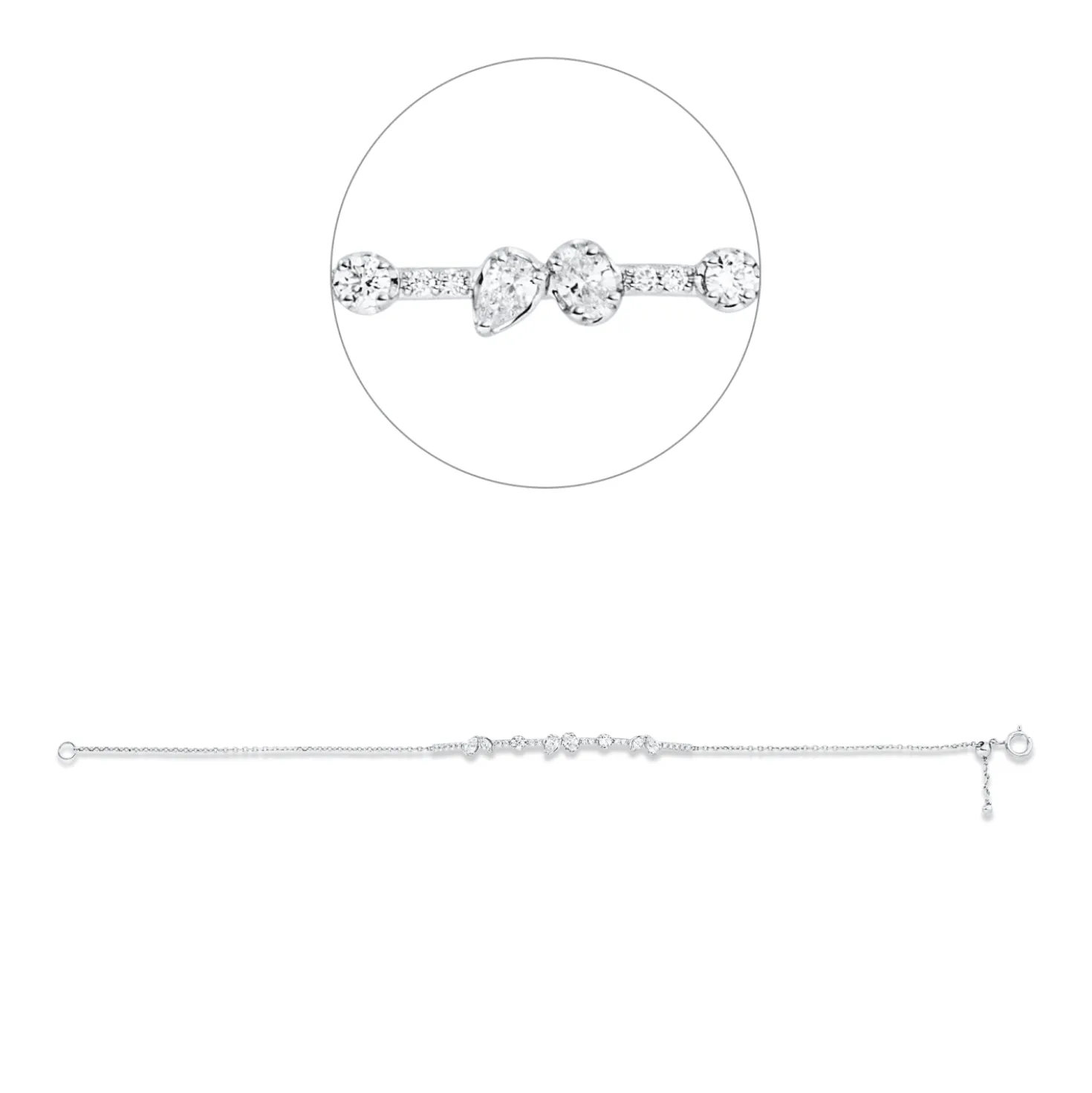 Armband aus 750 Gold Weißgold 26 Diamanten 0,56ct B:4mm L:18cm