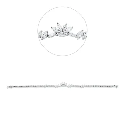 Armband aus 750 Gold Weißgold 32 Diamanten 3,02ct F-SI B:7,8mm L:18cm