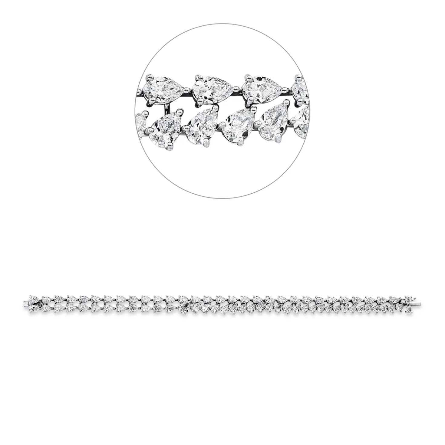 Armband aus 750 Gold Weißgold 70 Diamanten 13,01ct F-VSI L:18cm