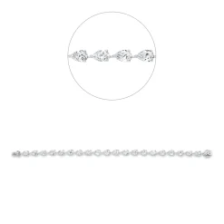 Armband aus 750 Gold Weißgold 24 Diamanten 10,69ct F-VSI L:17,8cm 3er-Krappe