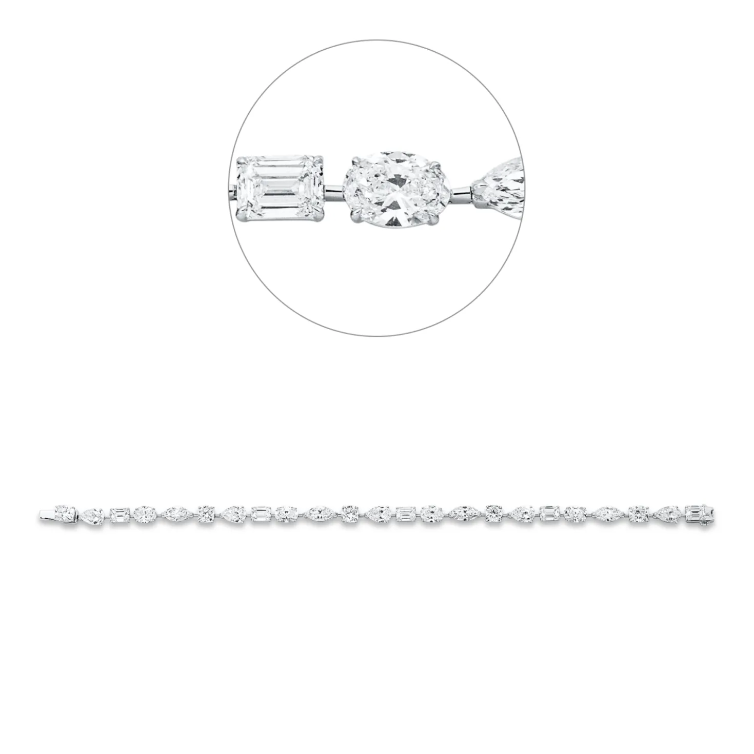 Armband aus 750 Gold Weißgold 23 Diamanten 11,83ct F-VVS B:4,6mm L:18cm