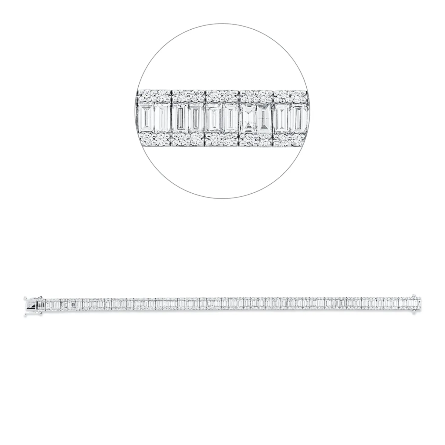 Armband aus 750 Gold Weißgold 311 Diamanten 6,51ct L:17,5cm