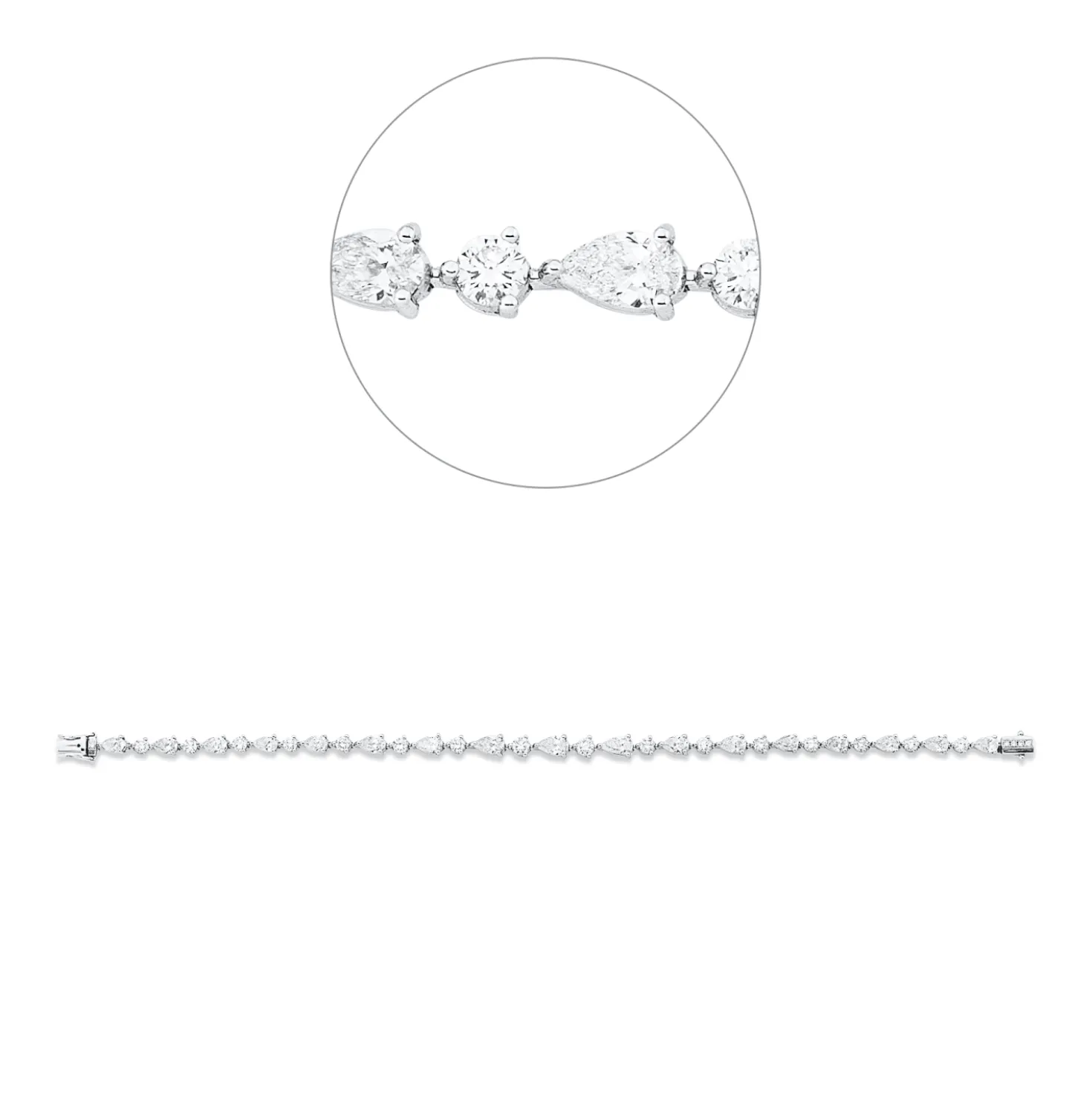 Armband aus 750 Gold Weißgold 38 Diamanten 5,43ct TW-SI B:4,3mm L:18cm