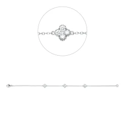 Armband aus 750 Gold Weißgold 15 Diamanten 0,52ct TW-SI B:6,3mm L:19cm