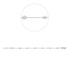 Armband aus 750 Gold Weißgold 65 Diamanten 0,6ct TW-SI B:4,3mm L:18cm