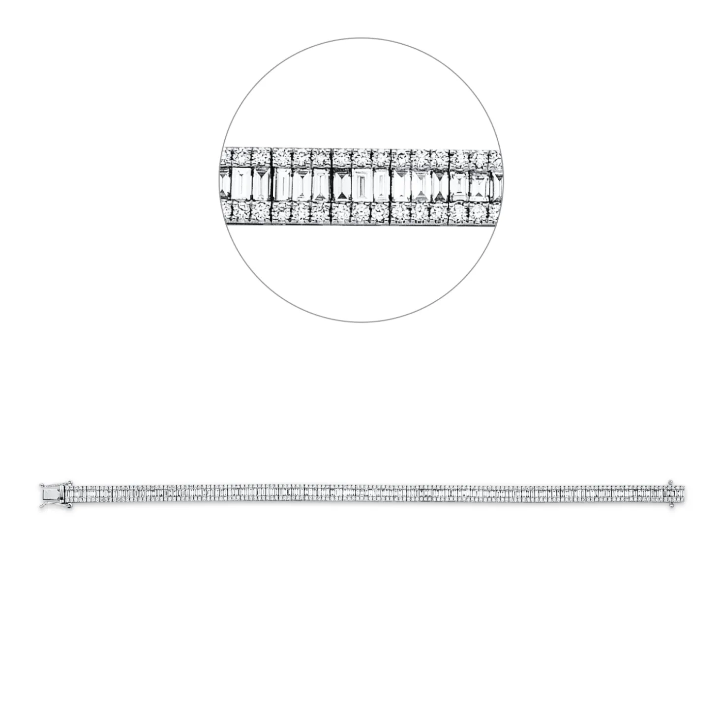 Armband aus 750 Gold Weißgold 435 Diamanten 4,53ct TW-SI L:18cm