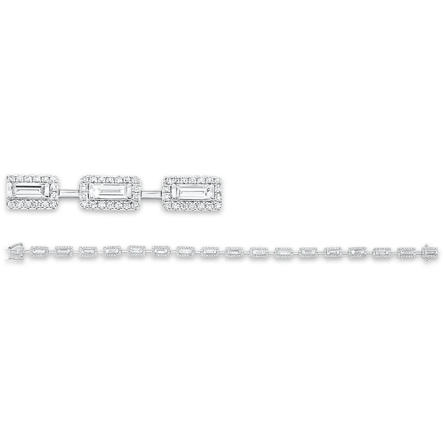 Armband aus 750 Gold Weißgold 323 Diamanten 2,61ct TW-SI L:18cm