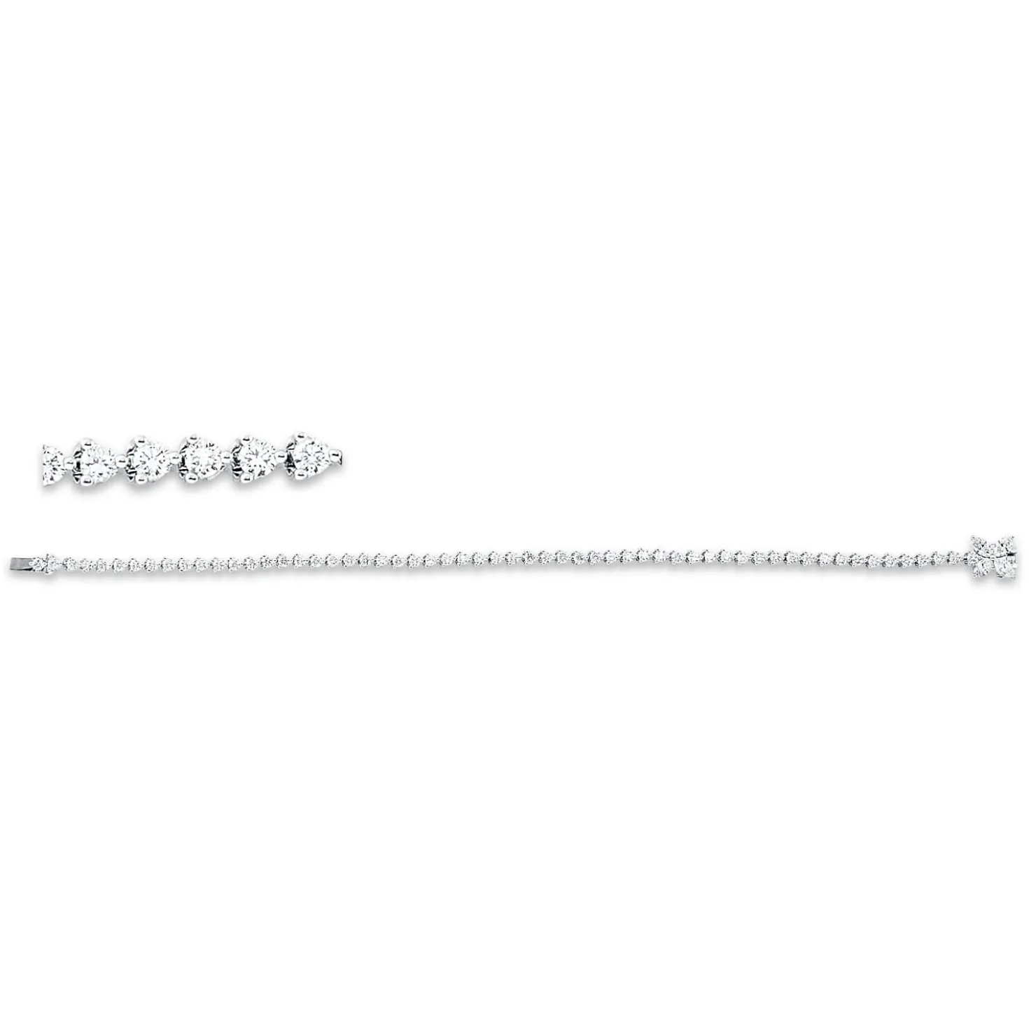 Armband aus 750 Gold Weißgold 62 Diamanten 2,76ct TW-VSI L:17,8cm