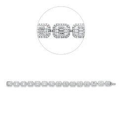 Armband aus 750 Gold Weißgold 470 Diamanten 5,26ct TW-VSI L:17cm