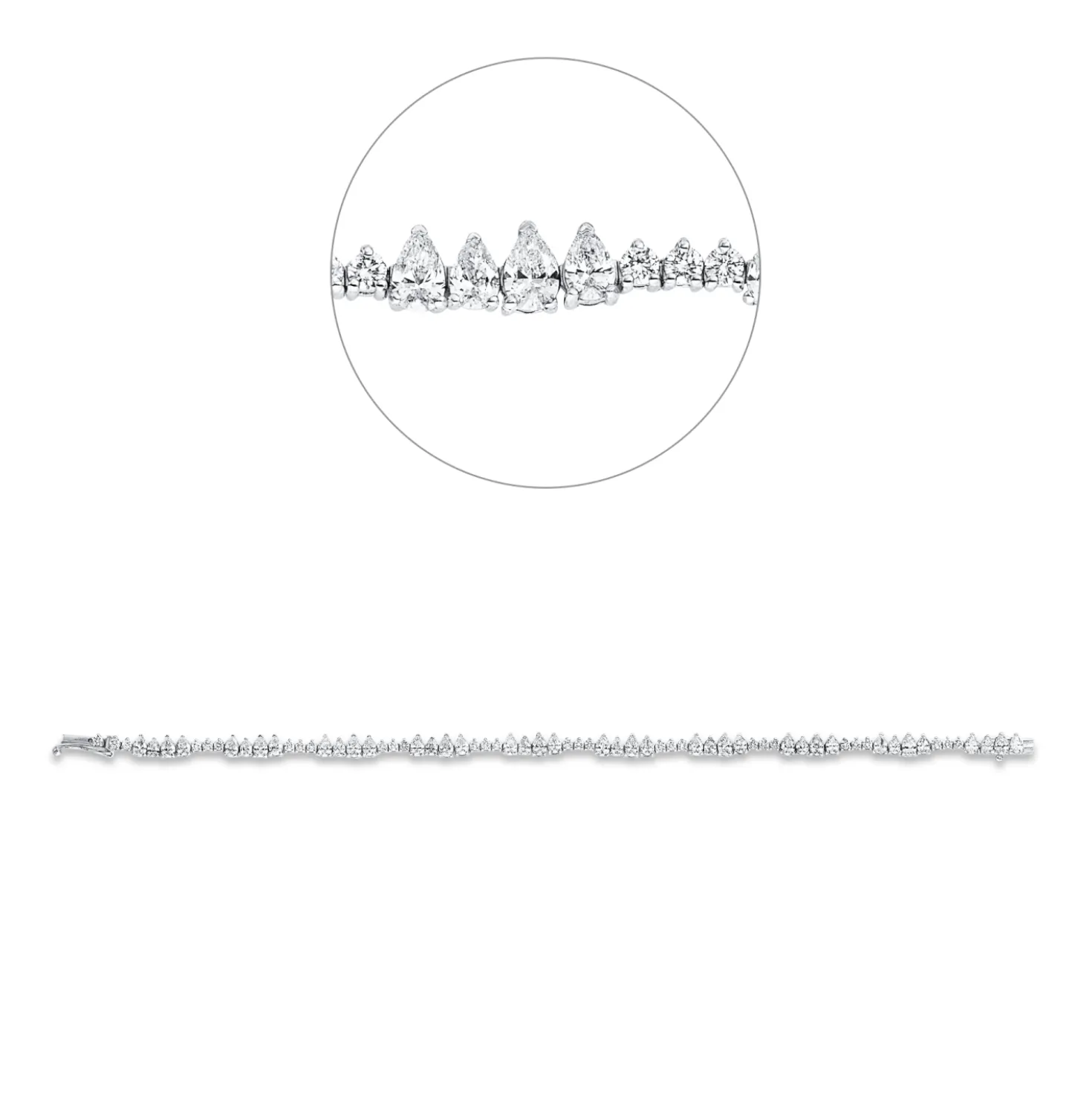 Armband aus 750 Gold Weißgold 70 Diamanten 4,88ct W-VSI/SI L:18cm