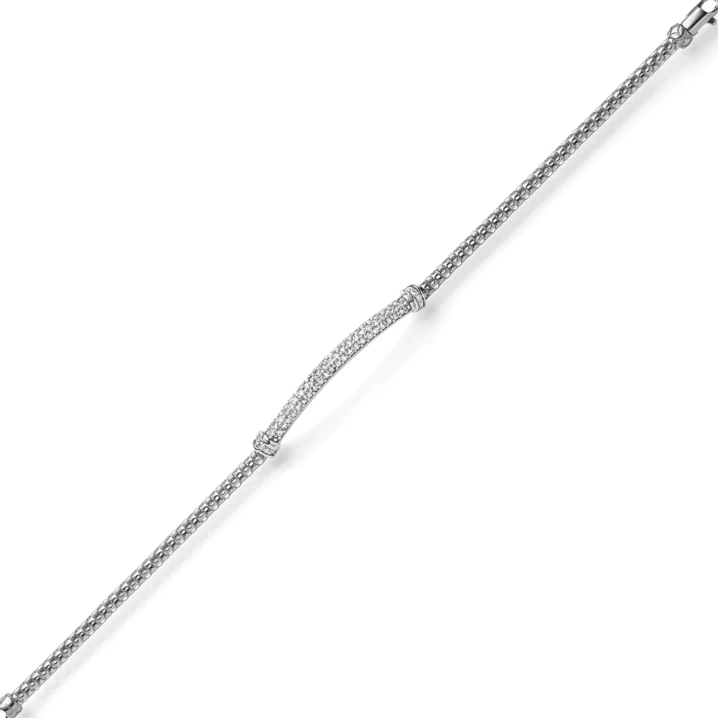 Armband aus 585 Gold Weißgold mit 77 Diamanten 0.80ct TW-SI 18cm