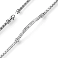 Armband aus 585 Gold Weißgold mit 77 Diamanten 0.80ct TW-SI 18cm