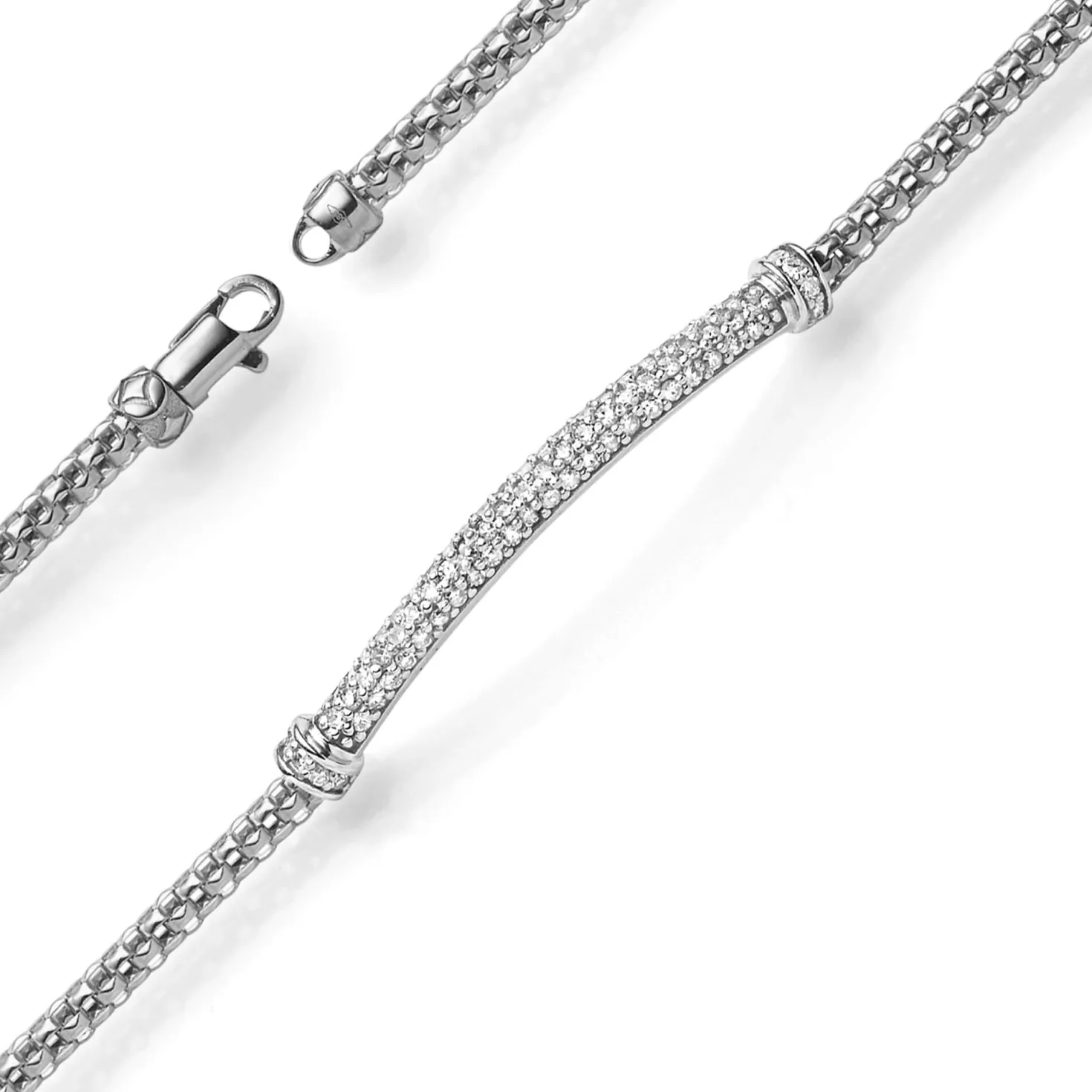 Armband aus 585 Gold Weißgold mit 77 Diamanten 0.80ct TW-SI 18cm