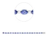 Armband aus 950 Gold weiß 17 Tansanite 13,3ct blau 17 Brillanten 1,51ct TW-SI