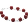 Armband aus Koralle Schaumkoralle & 925 Silber, Kugelarmband, glatt