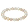Armband aus Perlen, multicolor, weiß-rosa-lila, Perlenarmband, Damen