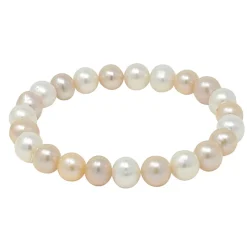 Armband aus Perlen, multicolor, weiß-rosa-lila, Perlenarmband, Damen