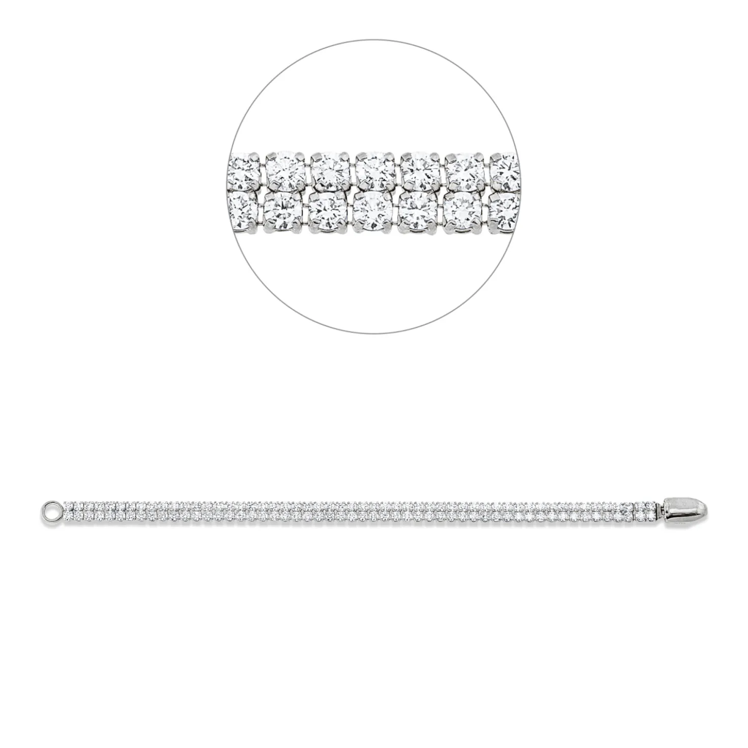 Armband aus 750 Weißgold 106 Brillanten 7,45ct F-SI B:5,3mm L:17,8cm