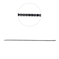 Armband aus 750 Weißgold 80 Brillanten 3,08ct schwarz B:2mm L:17,8cm 4er-Krappe