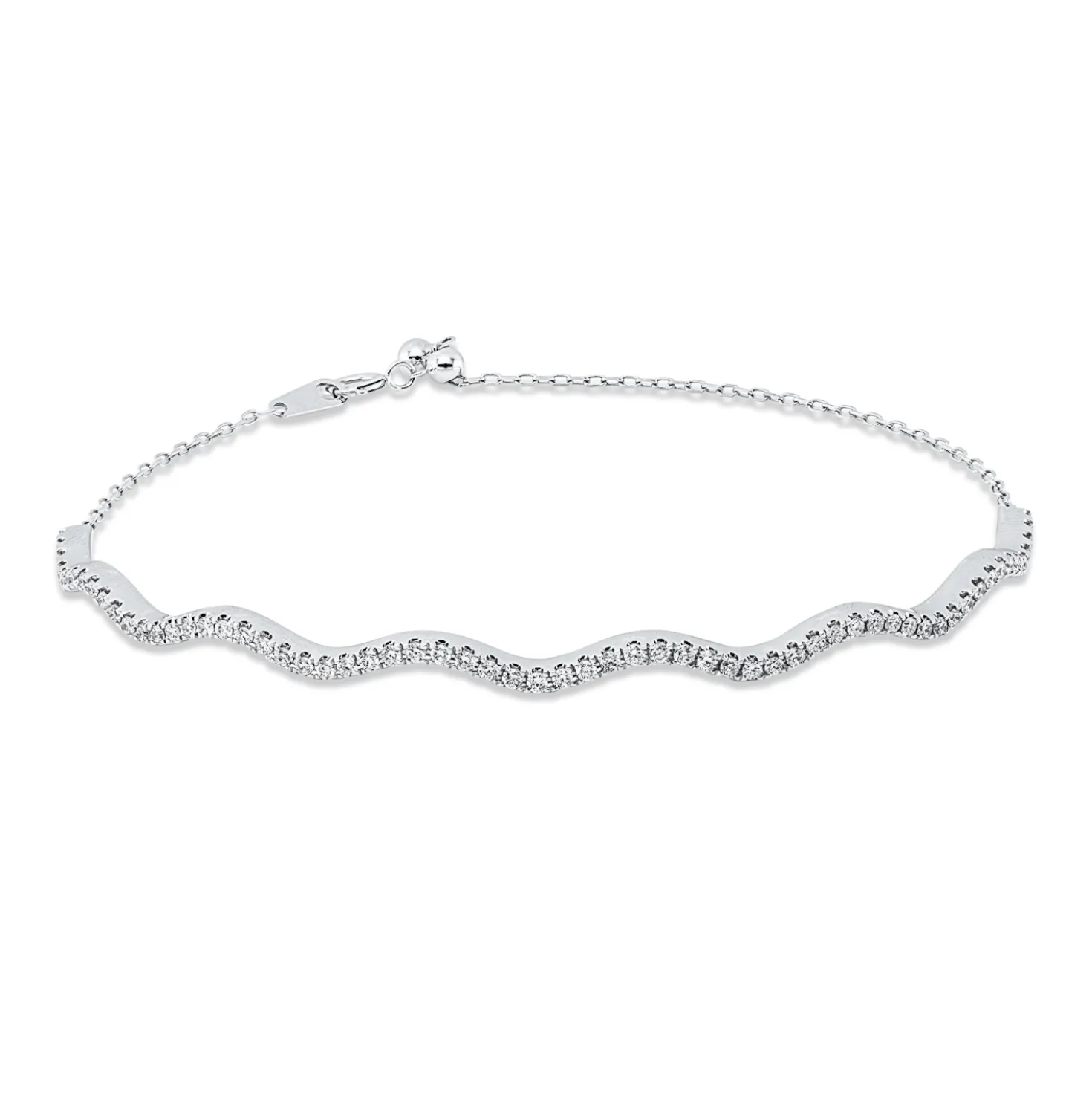 Armband aus 750 Weißgold 65 Brillanten 0,46ct TW-PI B:3,2mm L:17,8cm