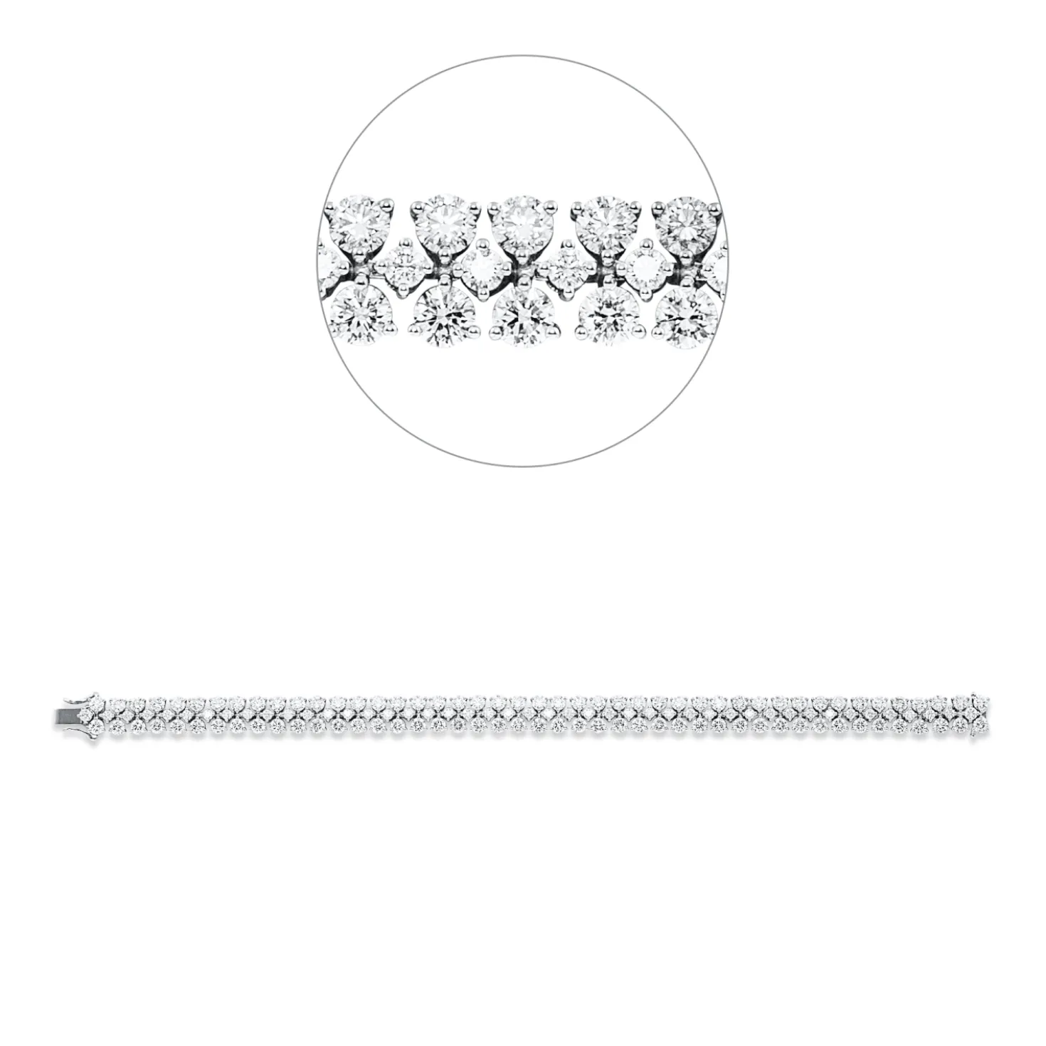 Armband aus 750 Weißgold 135 Brillanten 10,51ct TW-PI B:7,4mm L:18cm