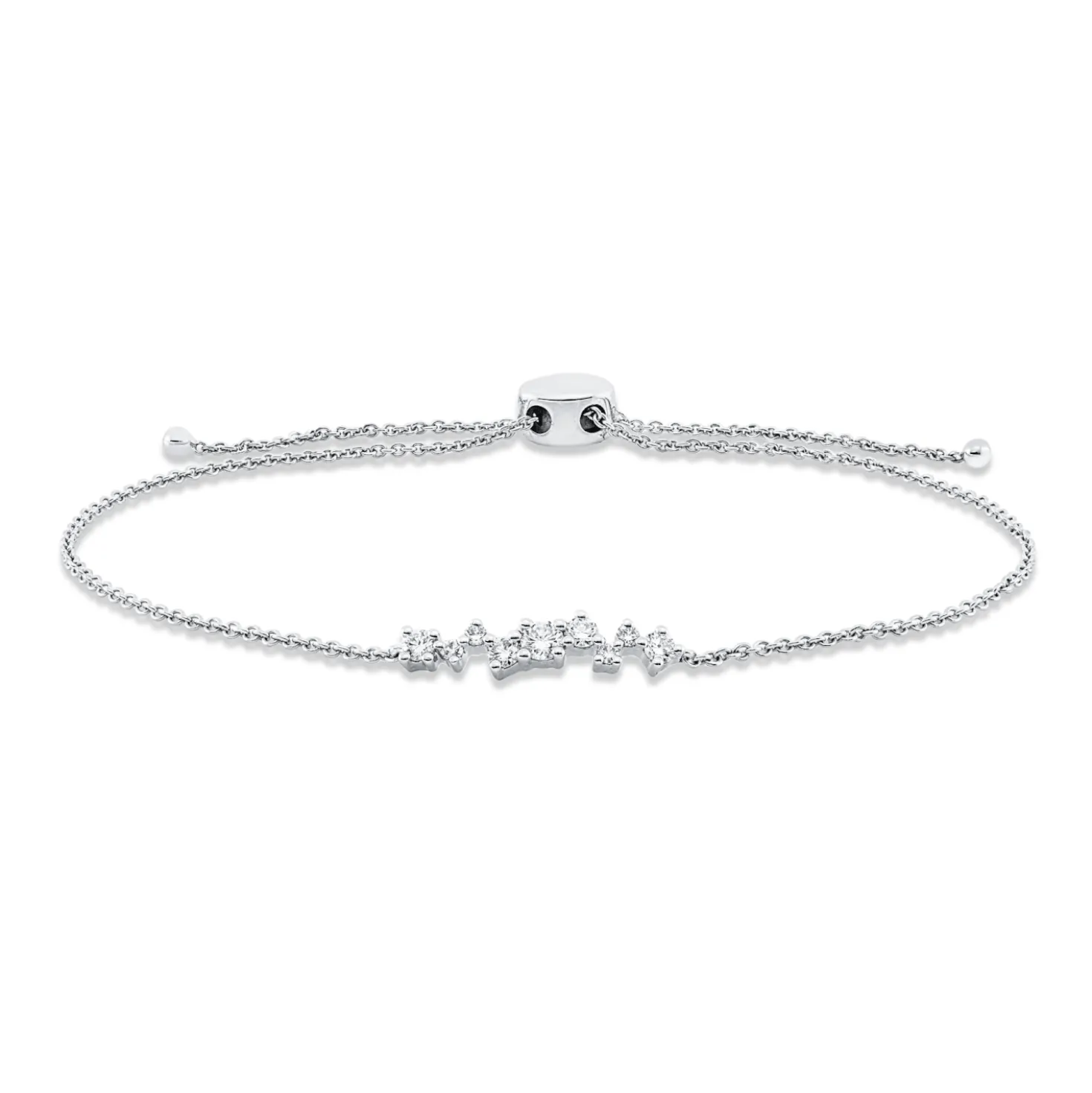 Armband aus 750 Weißgold 9 Brillanten 0,21ct TW-SI B:17,4mm L:22,9cm