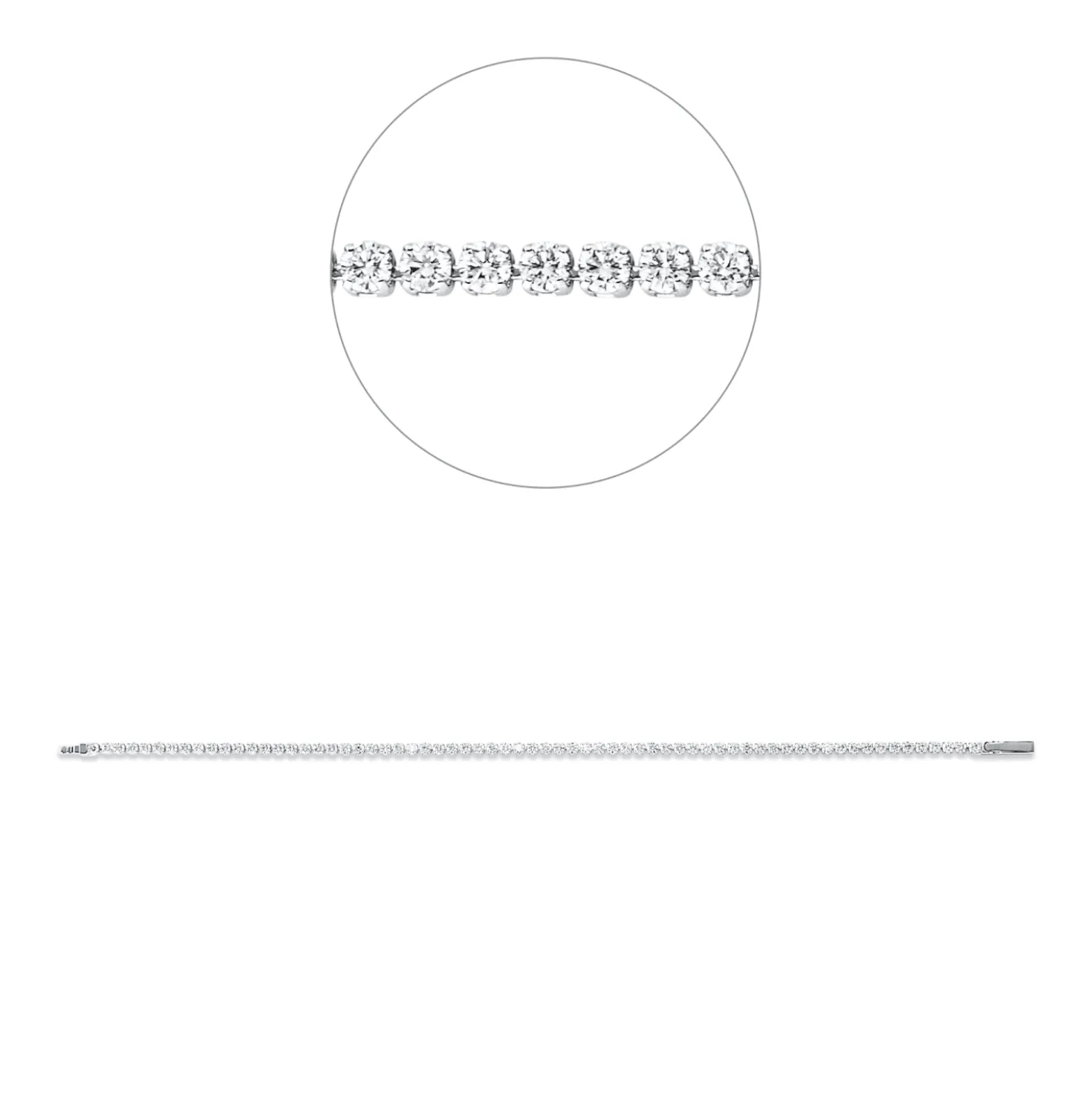 Armband aus 750 Weißgold 67 Brillanten 2,25ct TW-SI B:2,4mm L:17,3cm