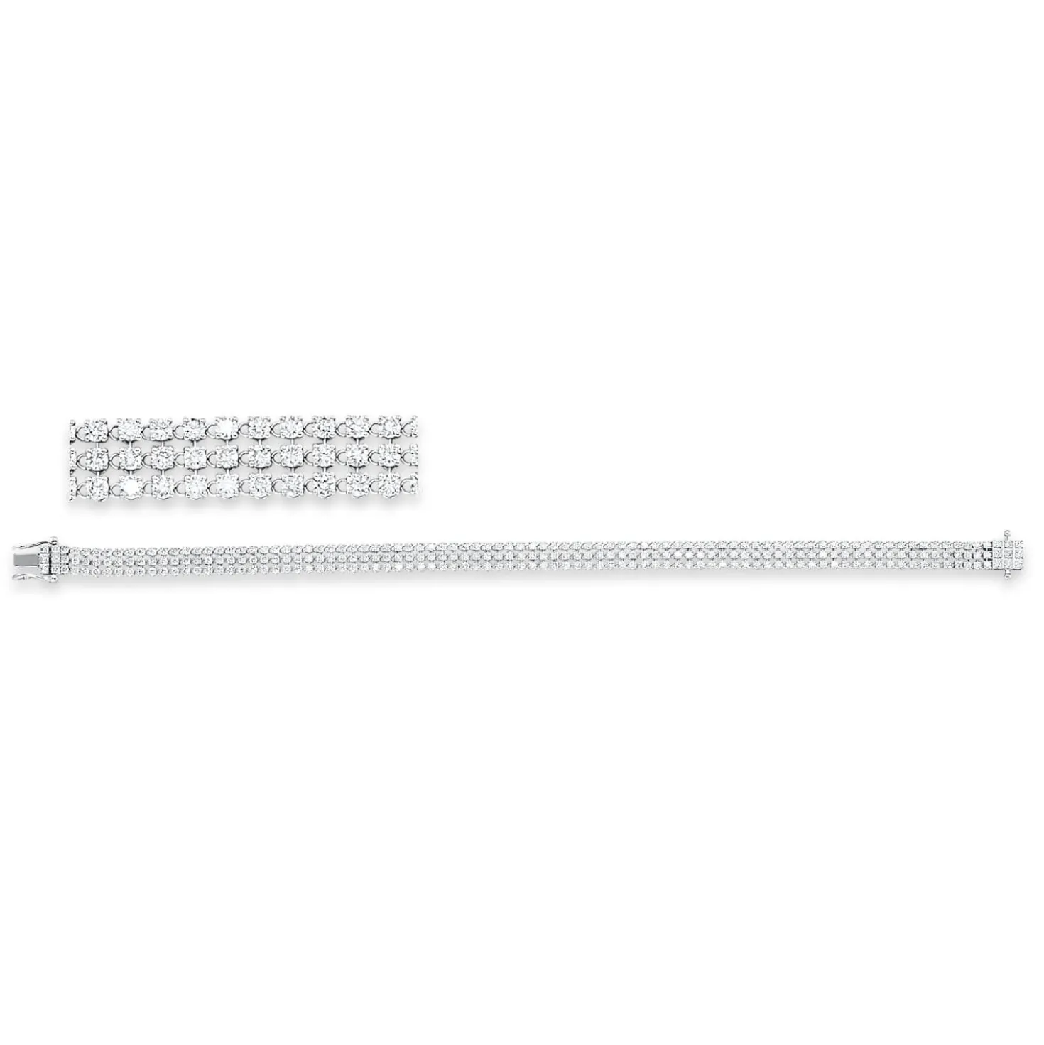 Armband aus 750 Weißgold 178 Brillanten 2,63ct TW-SI B:3,2mm L:17,8cm