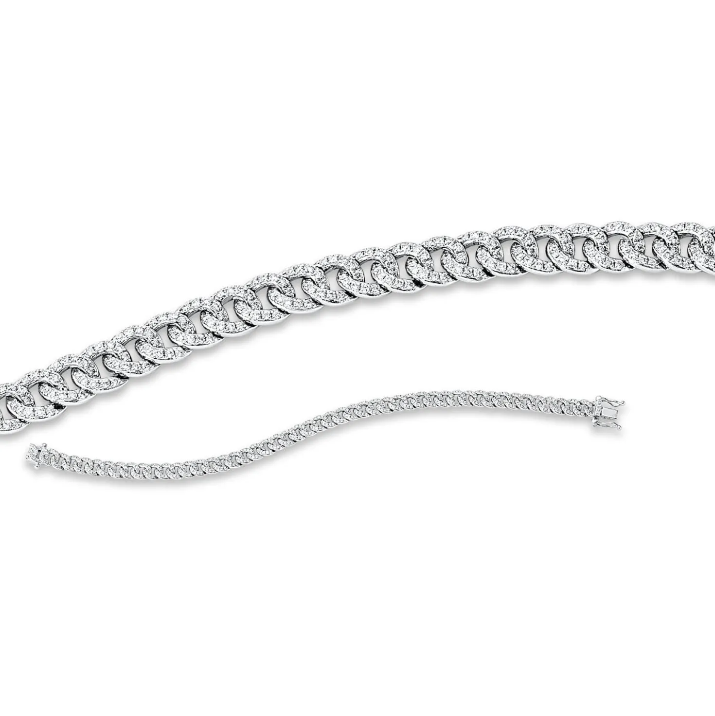 Armband aus 750 Weißgold 504 Brillanten 1,44ct TW-SI B:4,9mm L:16,5cm