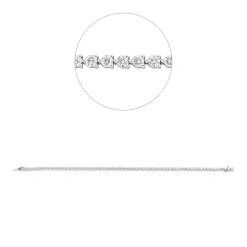 Armband aus 750 Weißgold 62 Brillanten 3,13ct TW-SI B:2,5mm L:18,8cm 4er-Krappe