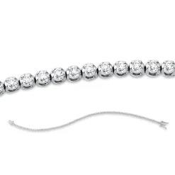 Armband aus 750 Weißgold 87 Brillanten 0,45ct TW-SI B:1,4mm L:17,8cm 4er-Krappe