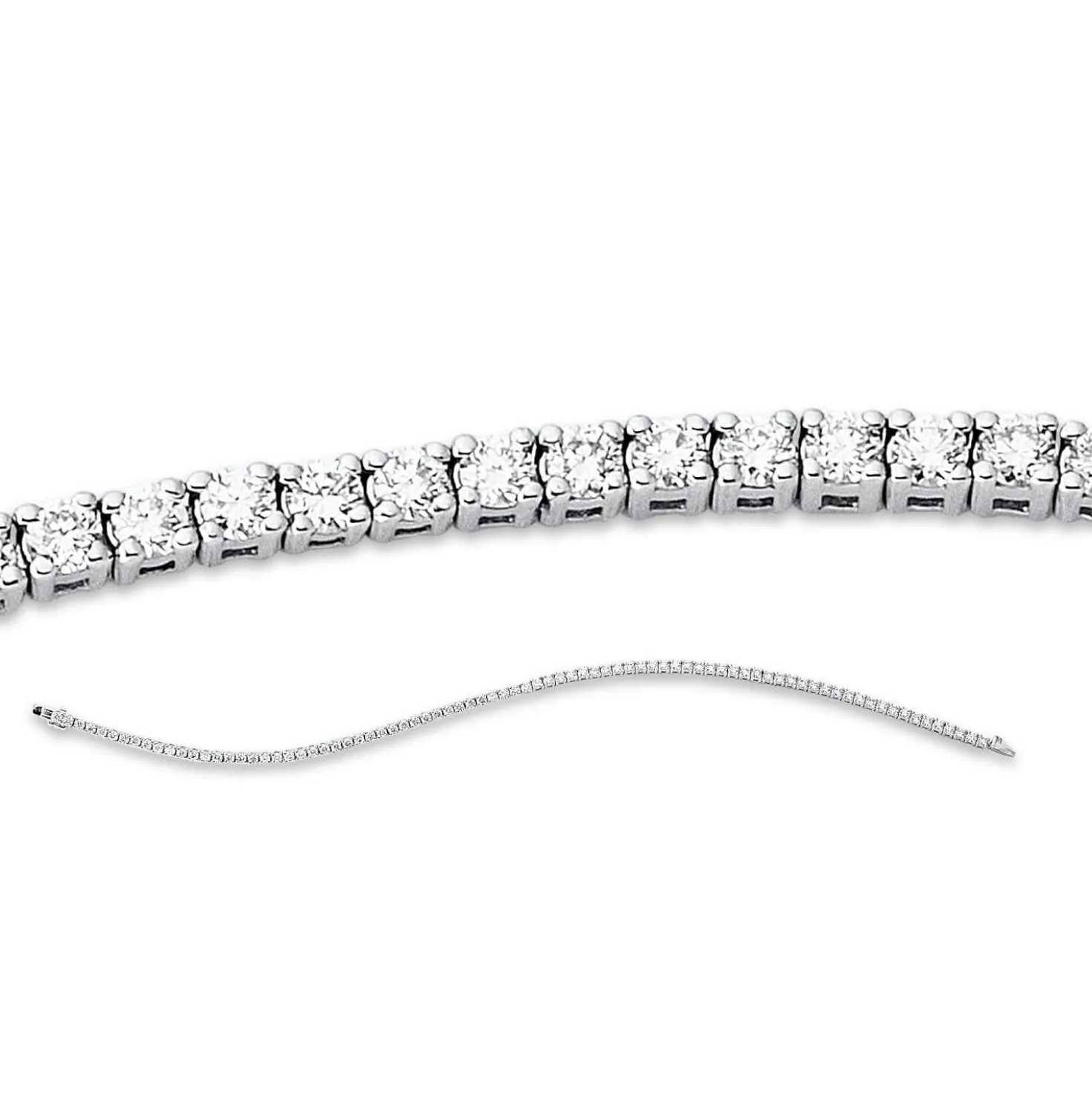 Armband aus 750 Weißgold 82 Brillanten 2,07ct TW-SI B:1,7mm L:17,8cm 4er-Krappe