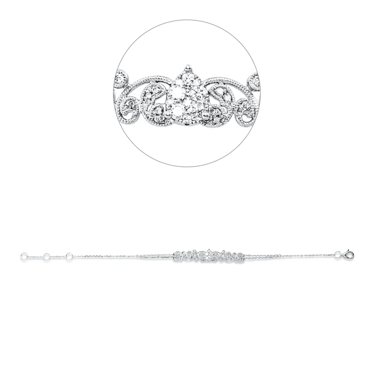 Armband aus 750 Weißgold 42 Brillanten 0,26ct TW-SI/PI B:38,8mm L:18cm