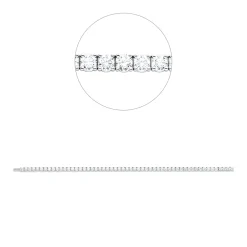Armband aus 750 Weißgold 55 Brillanten 5,51ct TW-VSI B:3,1mm L:17,5cm 4er-Krappe