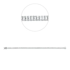 Armband aus 750 Weißgold 96 Diamanten Baguette-Schliff 4,41ct TW-SI B:3,4mm L:18cm