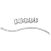 Armband aus 750 Weißgold 76 Diamanten Baguette-Schliff 8,58ct TW-VSI L:18,4cm