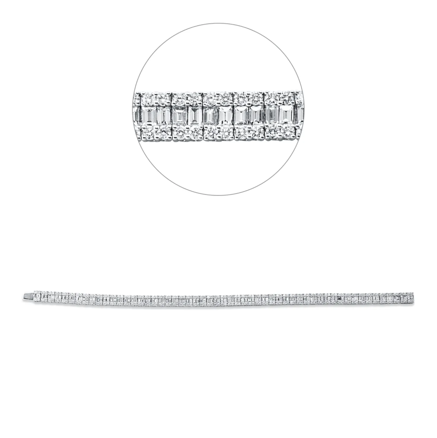 Armband aus 750 Weißgold 550 Diamanten 5,57ct F-VSI B:4,9mm L:17,3cm