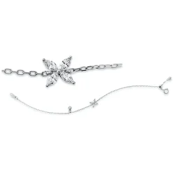 Armband aus 750 Weißgold 5 Diamanten 0,21ct L:17,8cm Länge variabel