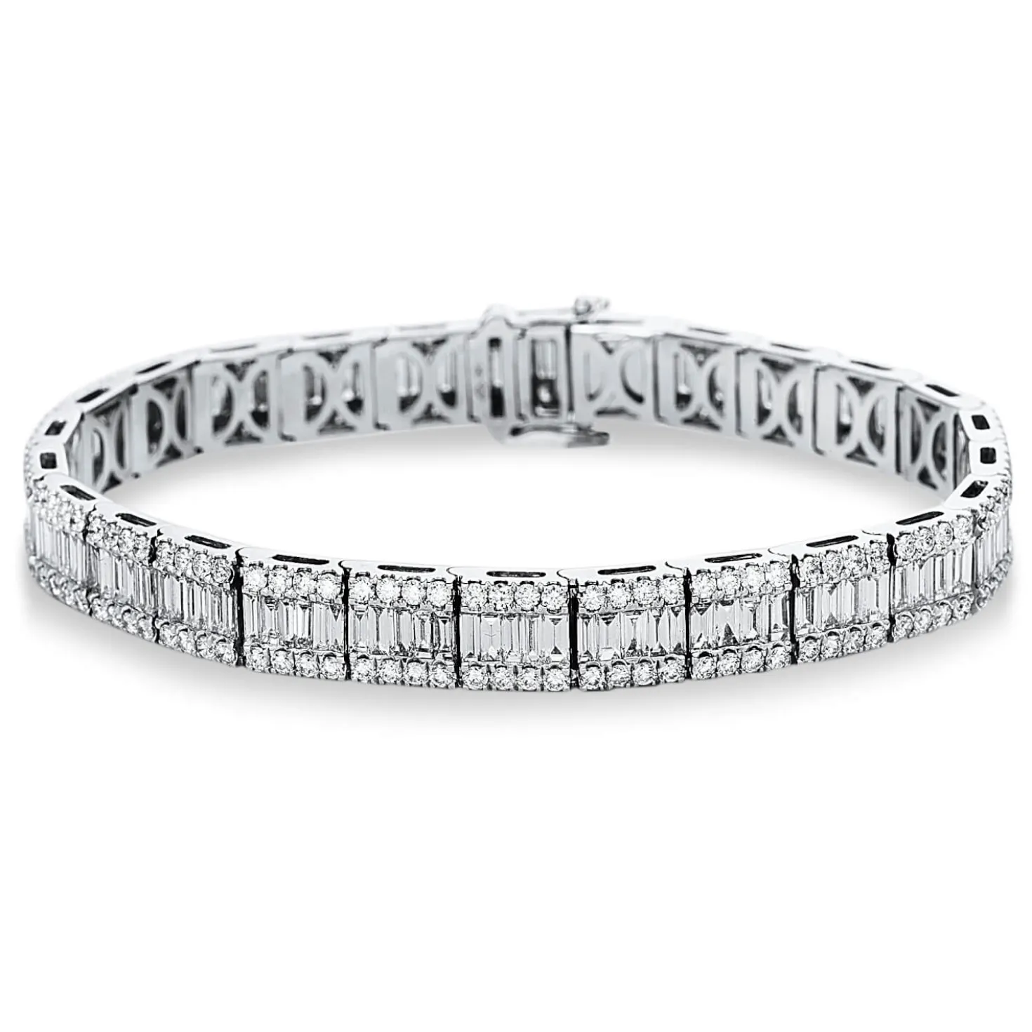 Armband aus 750 Weißgold 344 Diamanten 8,01ct TW-SI B:7,5mm L:17,5cm