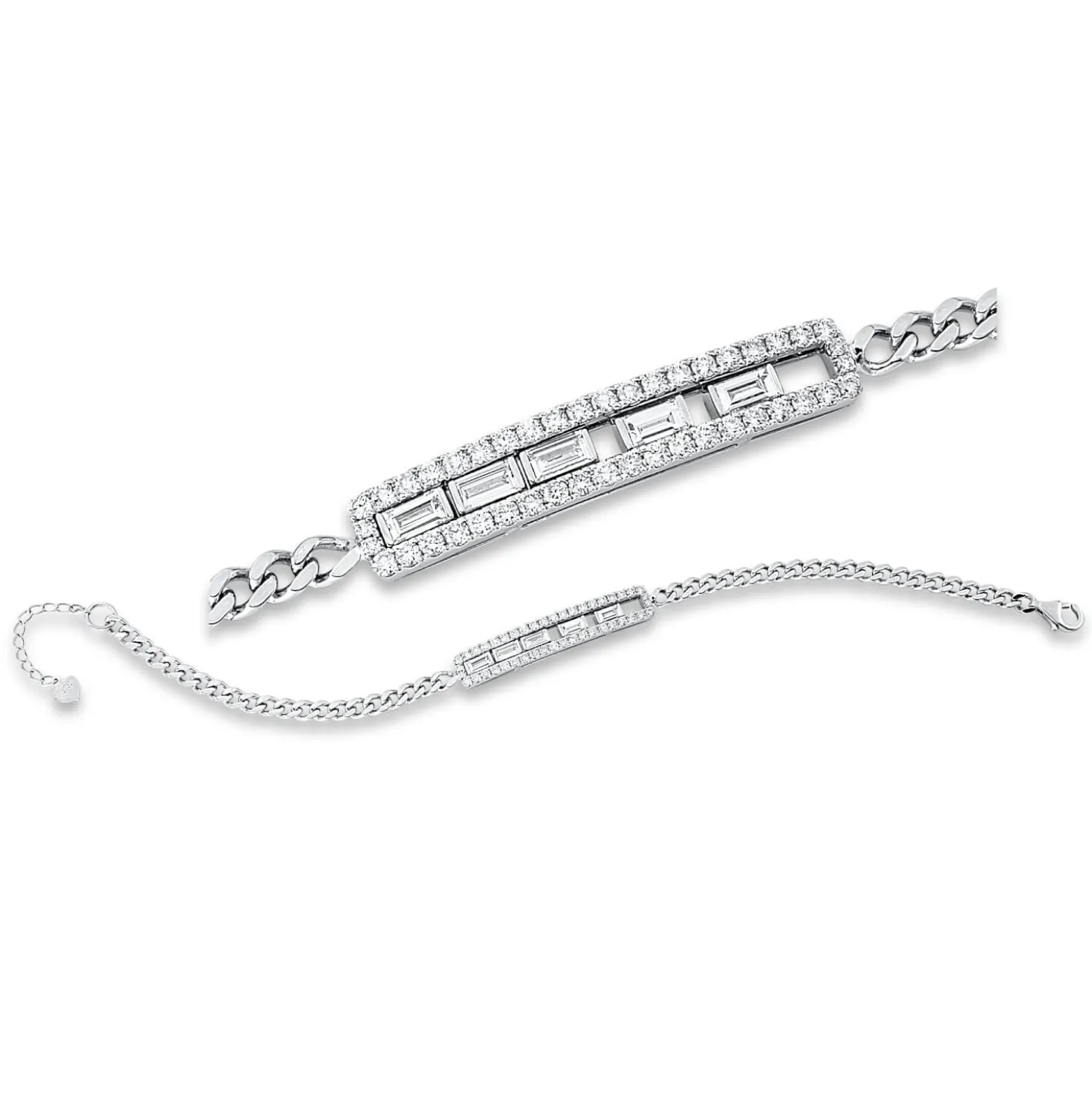 Armband aus 750 Weißgold 49 Diamanten 1,28ct TW-VSI B:6,2mm L:17,1cm